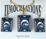 Fimo Pendant and Earrings Set